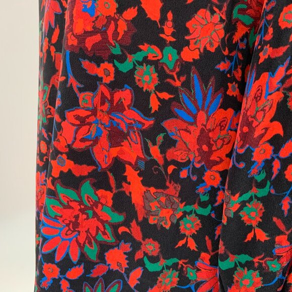 Rag & Bone Emily Tie-Neck Floral Silk Blouse Sz M - Picture 11 of 16